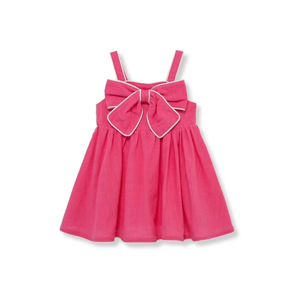 Habitual Girls Piped Bow Front Dress, Pink